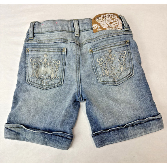 Vintage Y2K Vanilla Star Jorts Embellished Embroidered Low Rise Girls Size 7 - Picture 1 of 12